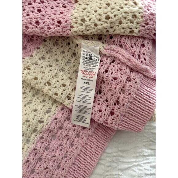PrettyLittleThing Colorblock Pink & Creme Cardigan Size XXL - Picture 6 of 6